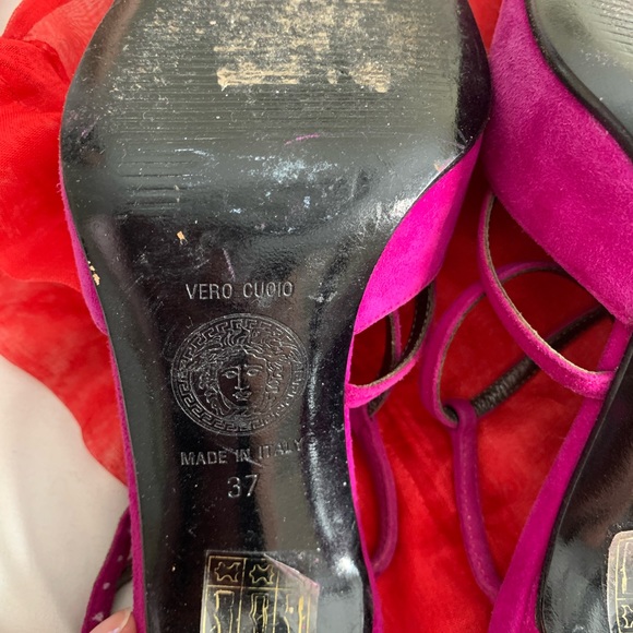 Gianni Versace made in Italy woman’s heels purple/ fuchsia color size 37 - Picture 15 of 16